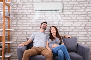 Air con in a home living room
