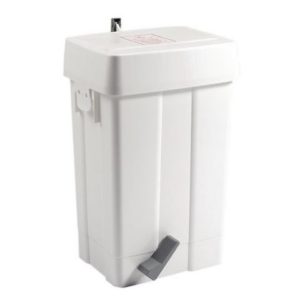White ABS Pedal Operated Nappy Bin, 25 Litres