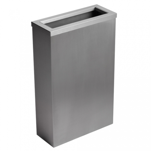 Opal 50 Litre Brushed Stainless Steel Compact Waste Bin with Open Lid ...