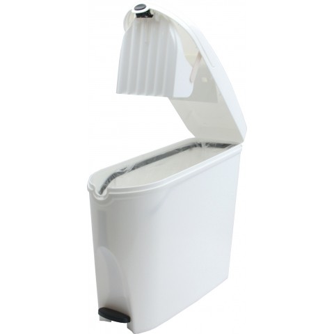 White Pedal Operated Sanitary Bin, 20 Litre Capacity - HSD Online