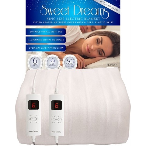 Sweet Dreams Fully Fitted King Size Electric Blanket with Dual Controls ...