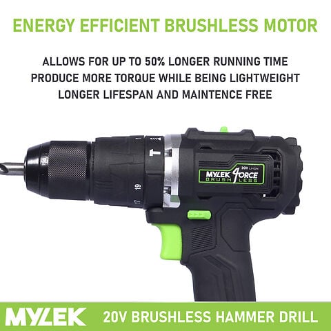 MYLEK 20v Cordless Brushless Hammer Drill HSD Online