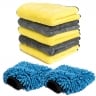 Pro-Kleen Microfibre Cloth and Wash Mitt Kit - 5 cloths, 2 gloves