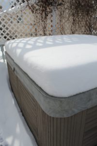 snow cover on a hot tub